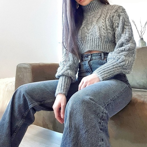 NWT Zara Cropped Cable Knit Sweater - Picture 2 of 10
